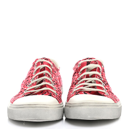 Saint Laurent Canvas Bandana Print Bedford Low Top Sneakers 43 Red 2 of 11