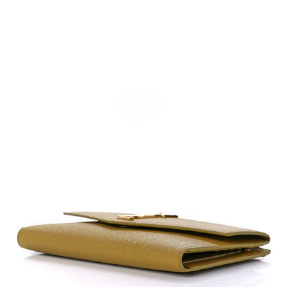 Saint Laurent Grain De Poudre Monogram Uptown Wallet Olive 10 of 12