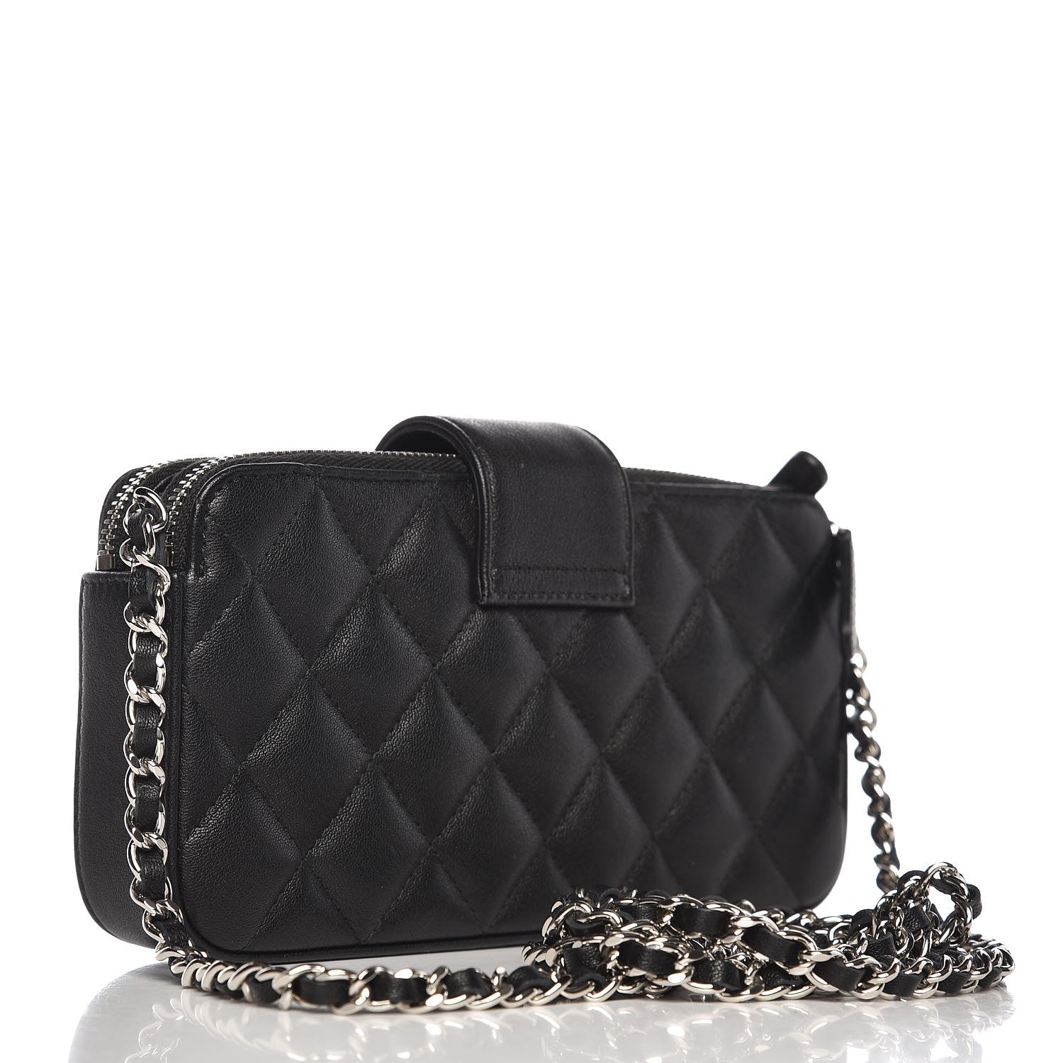Chanel Caviar Quilted CC Box Clutch With Chain Black 3 of 13