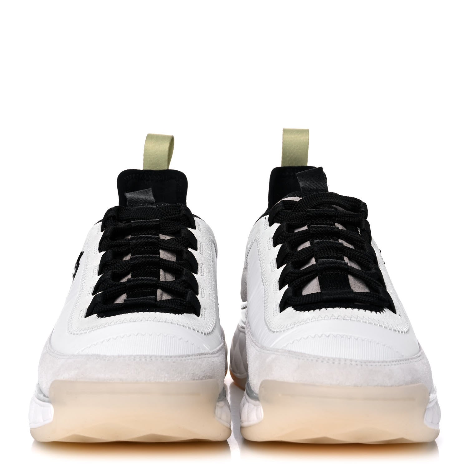 Chanel Fabric Suede Calfskin CC Sneakers 40 White Black 2 of 10
