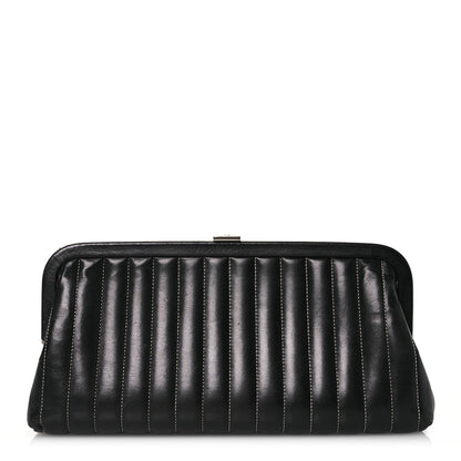 Chanel Lambskin Vertical Quilted Mademoiselle Clutch Black 1 of 15