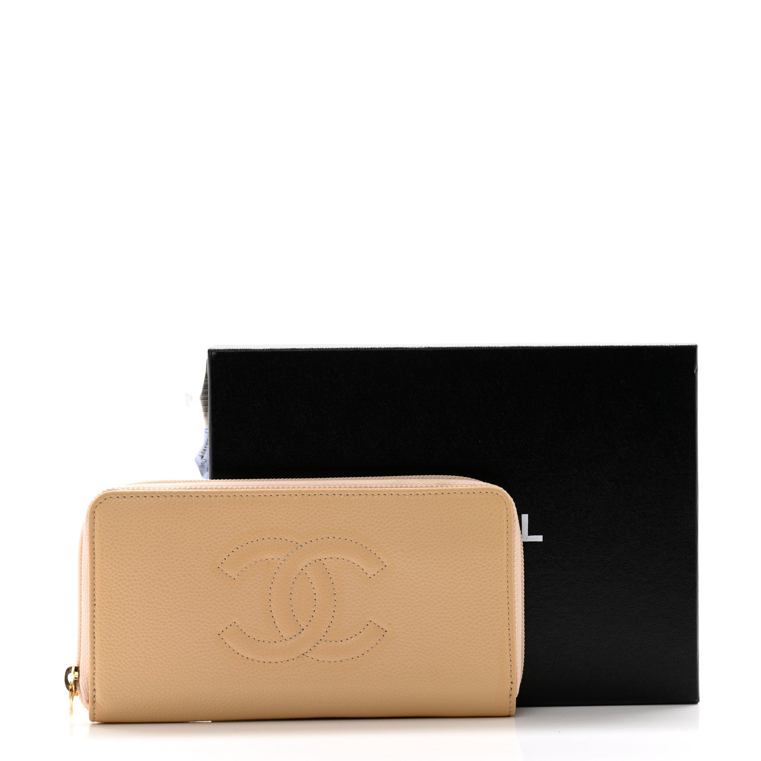 Chanel Caviar Large Timeless CC Zip Around Wallet Beige 14 of 14