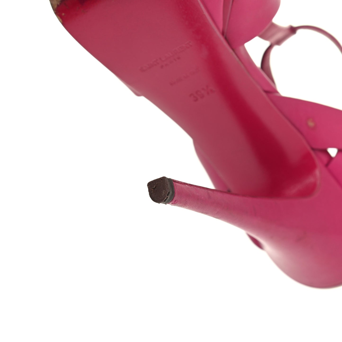 Calfskin Tribute 105 Platform Sandals 39.5 Fuchsia