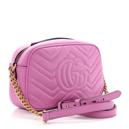 Gucci Calfskin Matelasse Small GG Marmont Chain Shoulder Bag Candy Mousse 3 of 10