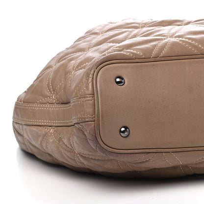 MCM Calfskin Quilted Bucket Bag Beige 7 of 11
