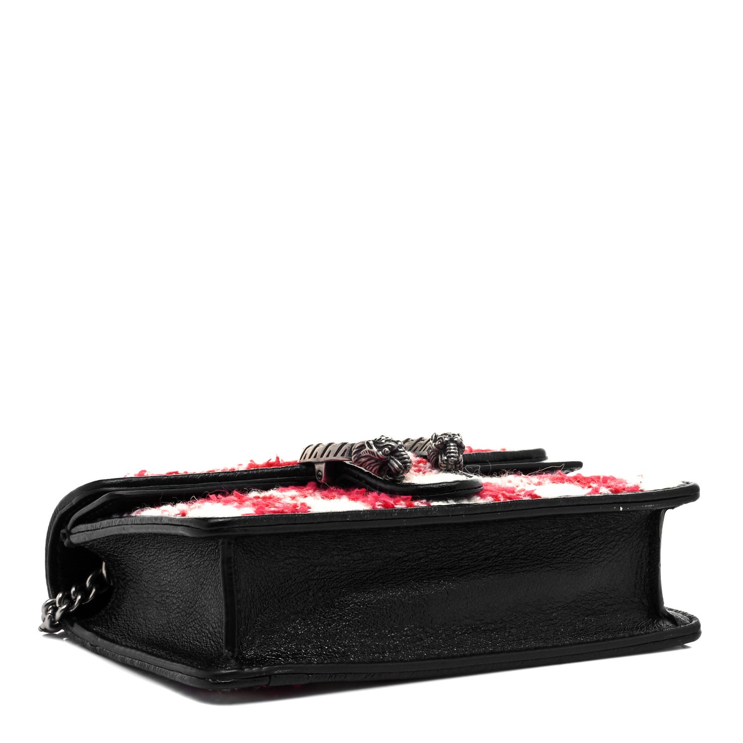 Tweed Check Super Mini Dionysus Shoulder Bag Black Red