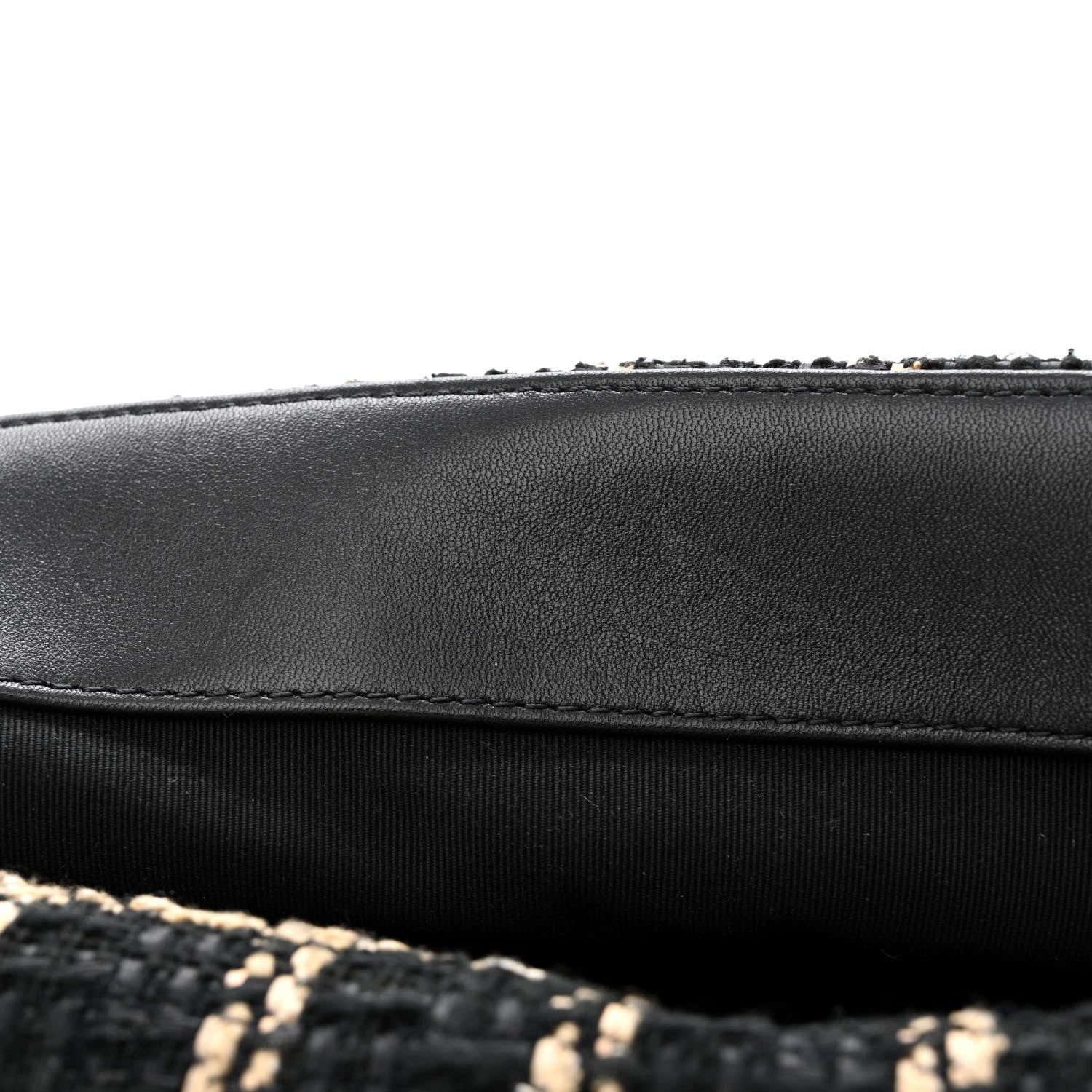 Chanel Tweed Quilted Large Chanel 19 Flap Black Beige 8 of 11