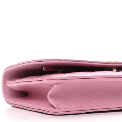 Chanel Shiny Caviar Quilted Pick Me Up Wallet On Chain WOC Pink 10 of 13