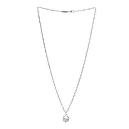 Chopard 18K White Gold Diamond Happy Diamonds Icons Oval Pendant Necklace 3 of 8