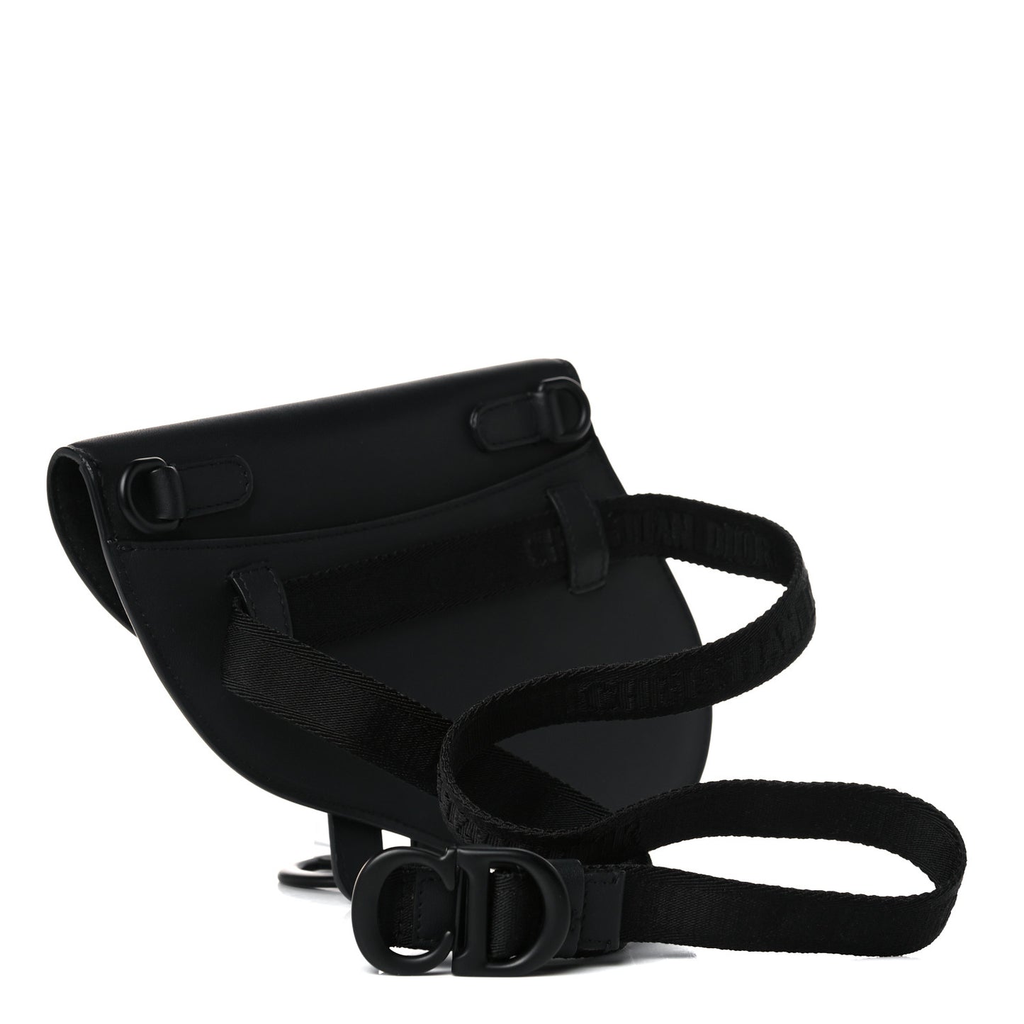 Ultra Matte Calfskin Saddle Belt Bag Black