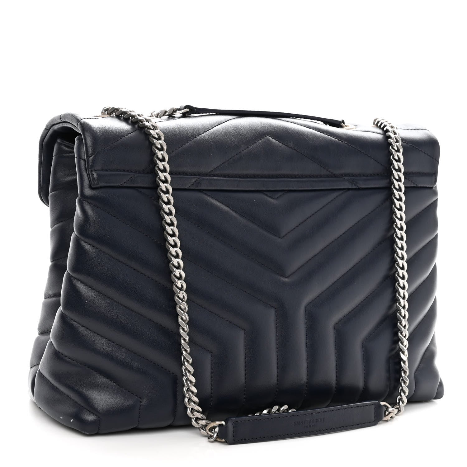 Saint Laurent Calfskin Y Quilted Monogram Medium Loulou Chain Satchel Medium Blue 3 of 13