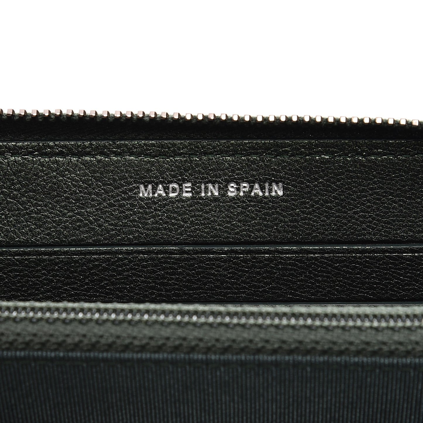 Iridescent Goatskin Quilted Small Zip Around Wallet Green