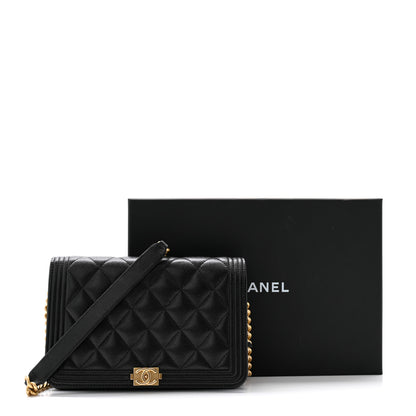 Chanel Caviar Quilted Boy Wallet On Chain WOC Black 16 of 16