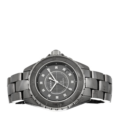 Chanel Titanium Ceramic Diamond 38mm J12 Automatic Watch 2 of 4