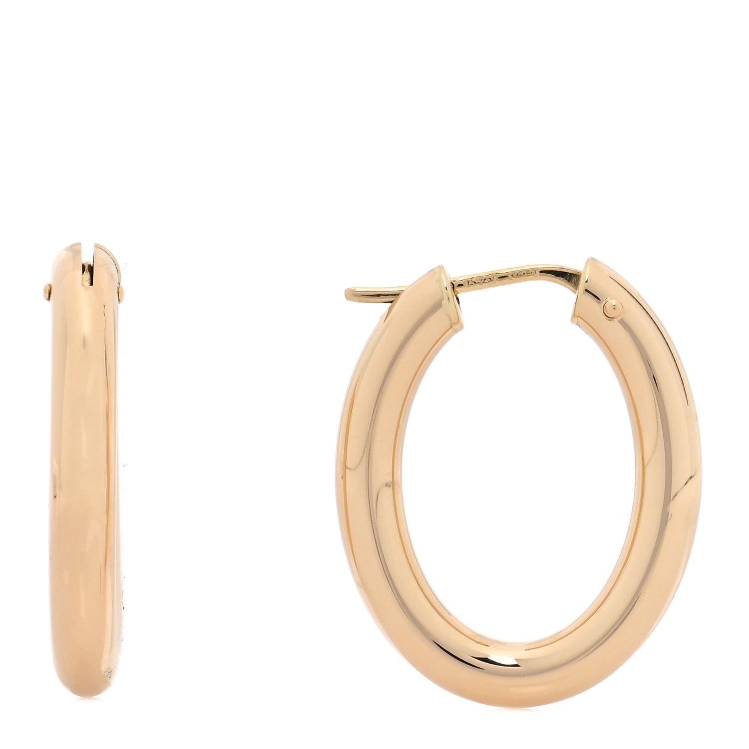 Roberto Coin 18K Yellow Gold Classics Oval Hoop Earrings 1 of 4