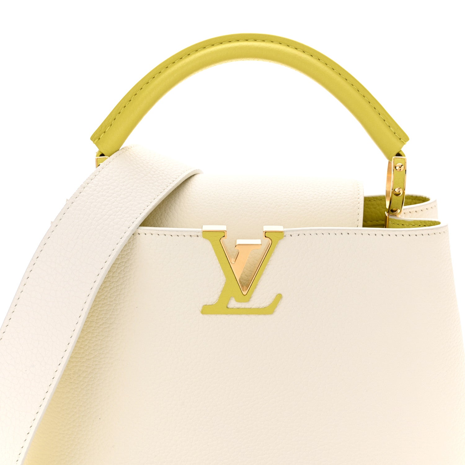 Louis Vuitton Taurillon Capucines BB White Cedrat 4 of 8