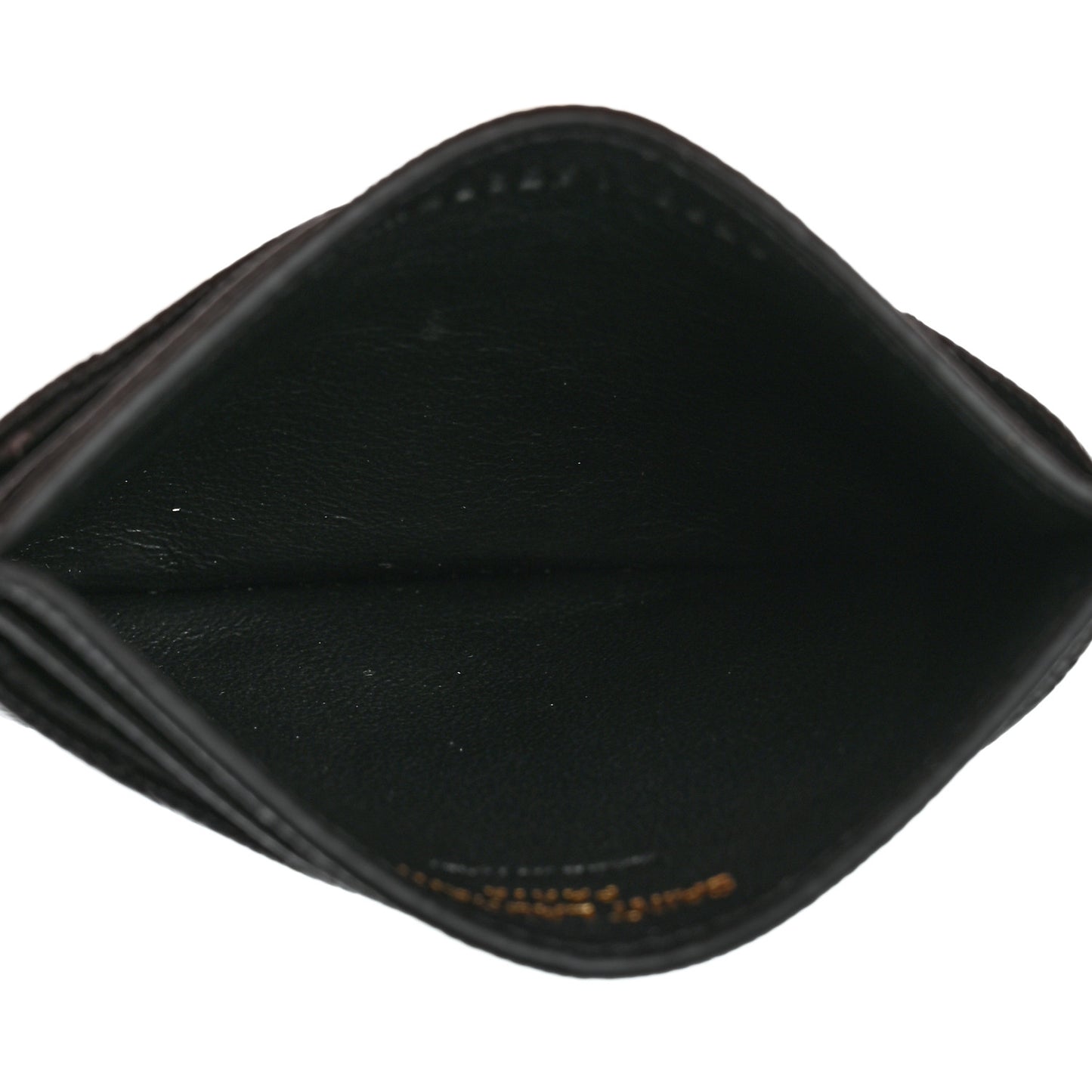 Grain De Poudre Matelasse Chevron Monogram Credit Card Case Black