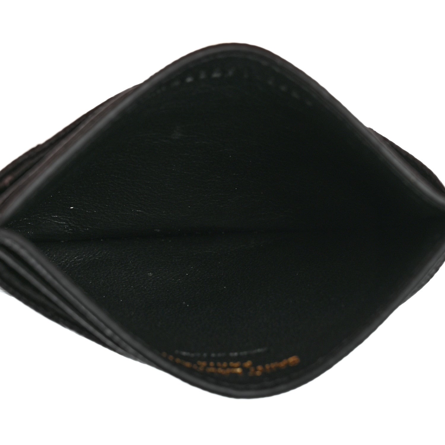 Saint Laurent Grain De Poudre Matelasse Chevron Monogram Credit Card Case Black 5 of 8