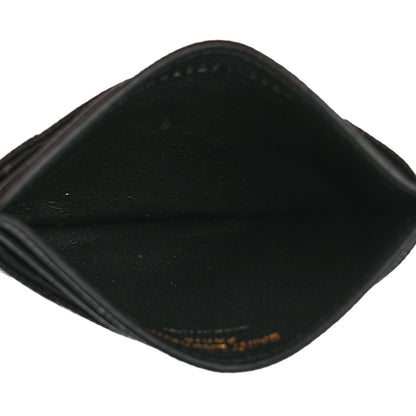 Saint Laurent Grain De Poudre Matelasse Chevron Monogram Credit Card Case Black 5 of 8