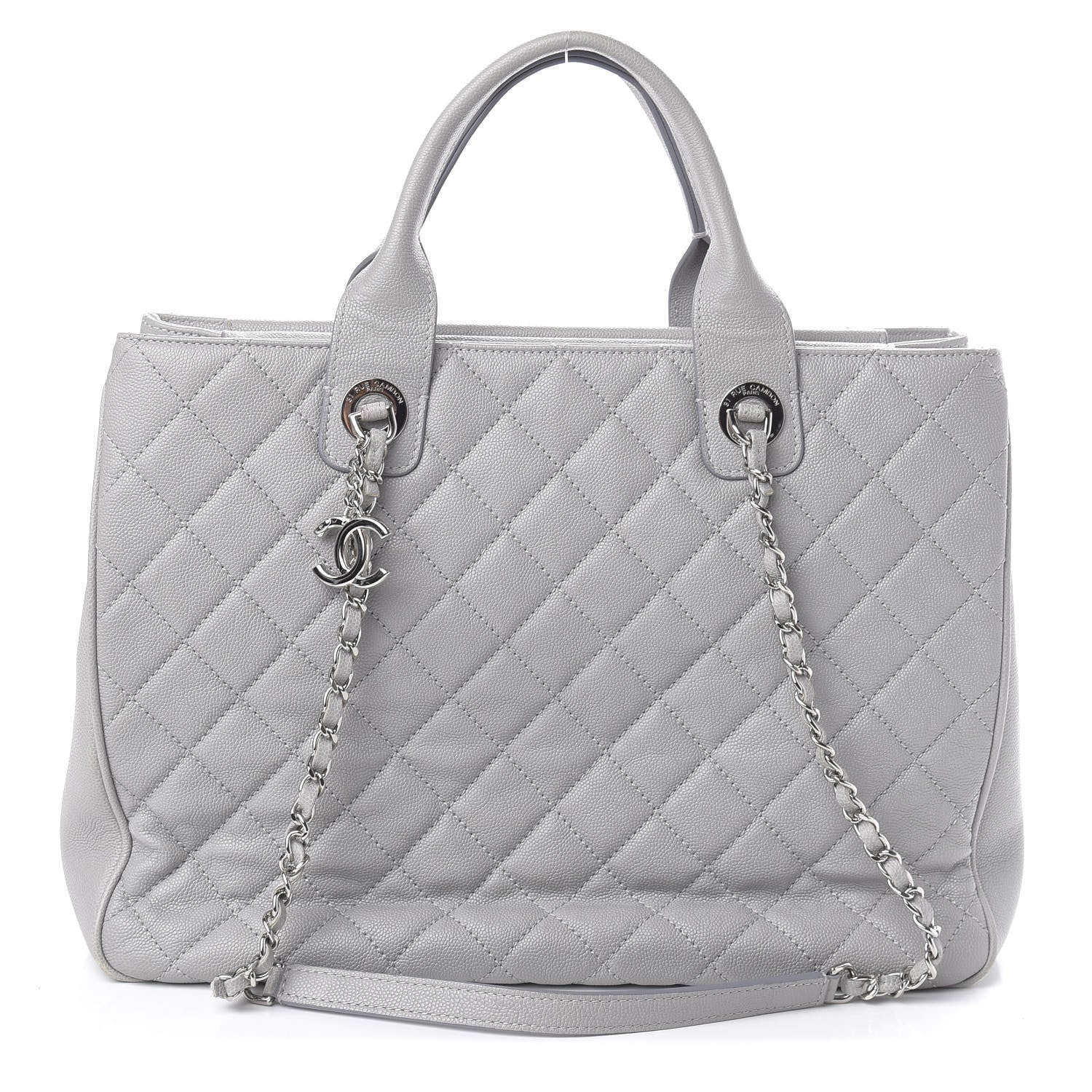 Chanel Caviar Quilted Large Urban Companion Top Handle Shopping Tote Grey 1 of 12