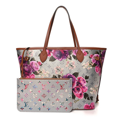 Louis Vuitton Metallic Monogram LV Garden Neverfull MM Silver 2 of 11