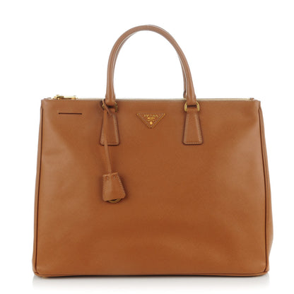Prada Saffiano Lux Extra Large Galleria Double Zip Tote Caramel 1 of 8