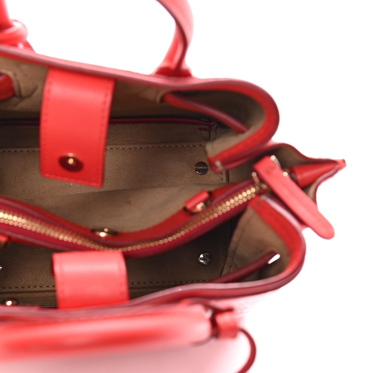 MCM Calfskin Crocodile Embossed Mini Neo Milla Tote Ruby Red 10 of 28