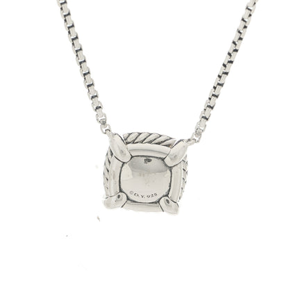 David Yurman Sterling Silver Diamond Blue Topaz 7mm Petite Chatelaine Pave Bezel Pendant Necklace 6 of 7