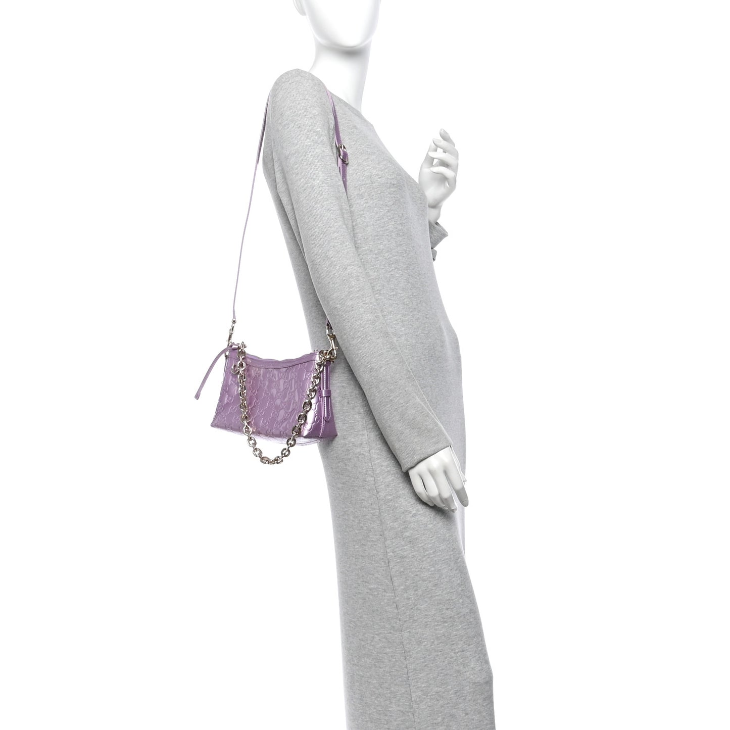 Shine Guccissima Emblem Small Shoulder Bag Lilac Haz