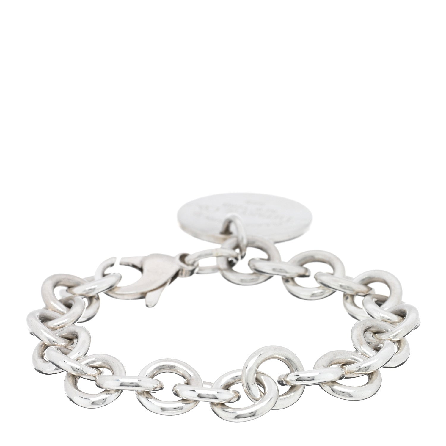 Tiffany Sterling Silver Return to Tiffany Round Tag Charm Bracelet 2 of 3