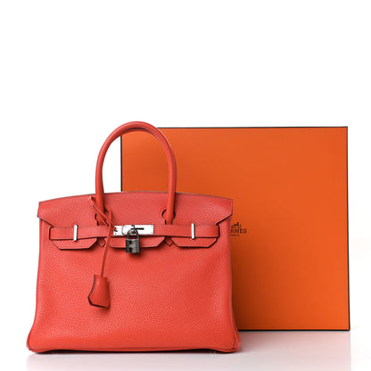 Hermes Taurillon Clemence Birkin 30 Rouge Pivoine 11 of 11