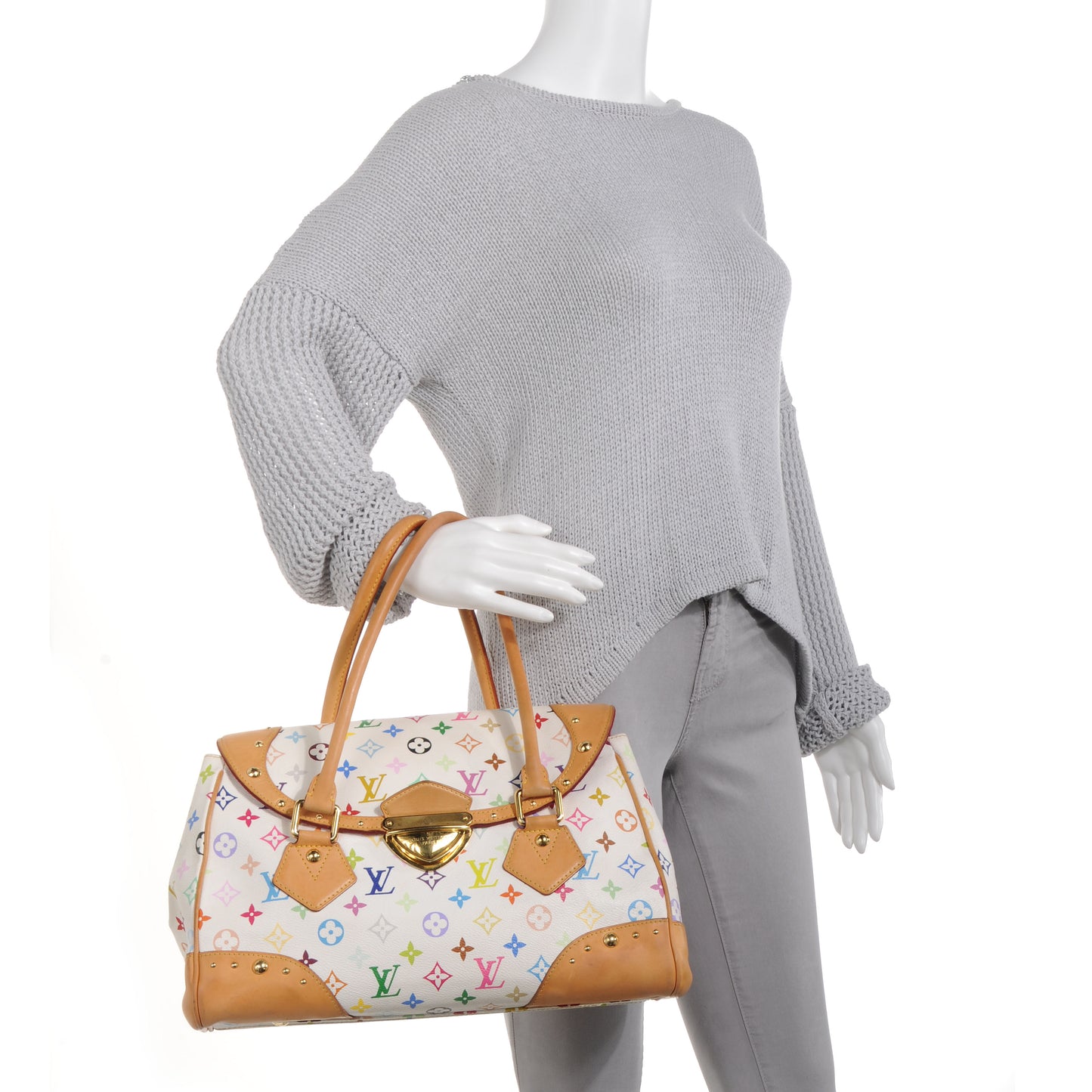 Monogram Multicolor Beverly GM White
