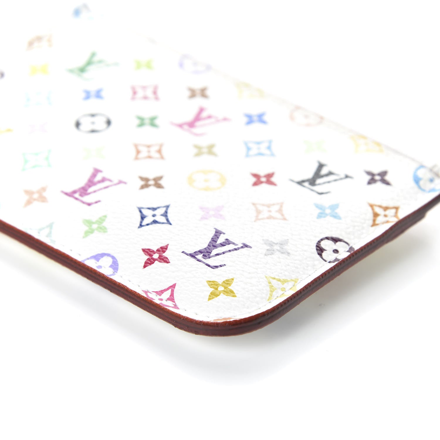 Louis Vuitton Monogram Multicolor Key Pouch White Litchi 7 of 9