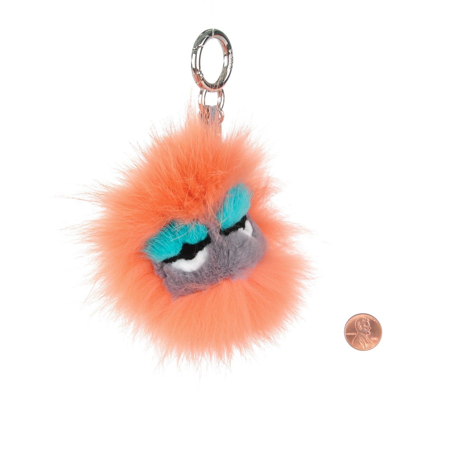 Fendi Fox Mink Rabbit Fur Vitello Dolce Mini Monster Bag Bug Charm Flamingo Multicolor 2 of 4