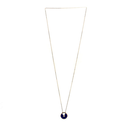Cartier 18K Yellow Gold Diamond Lapis Lazuli SM Amulette de Cartier Pendant Necklace 2 of 4
