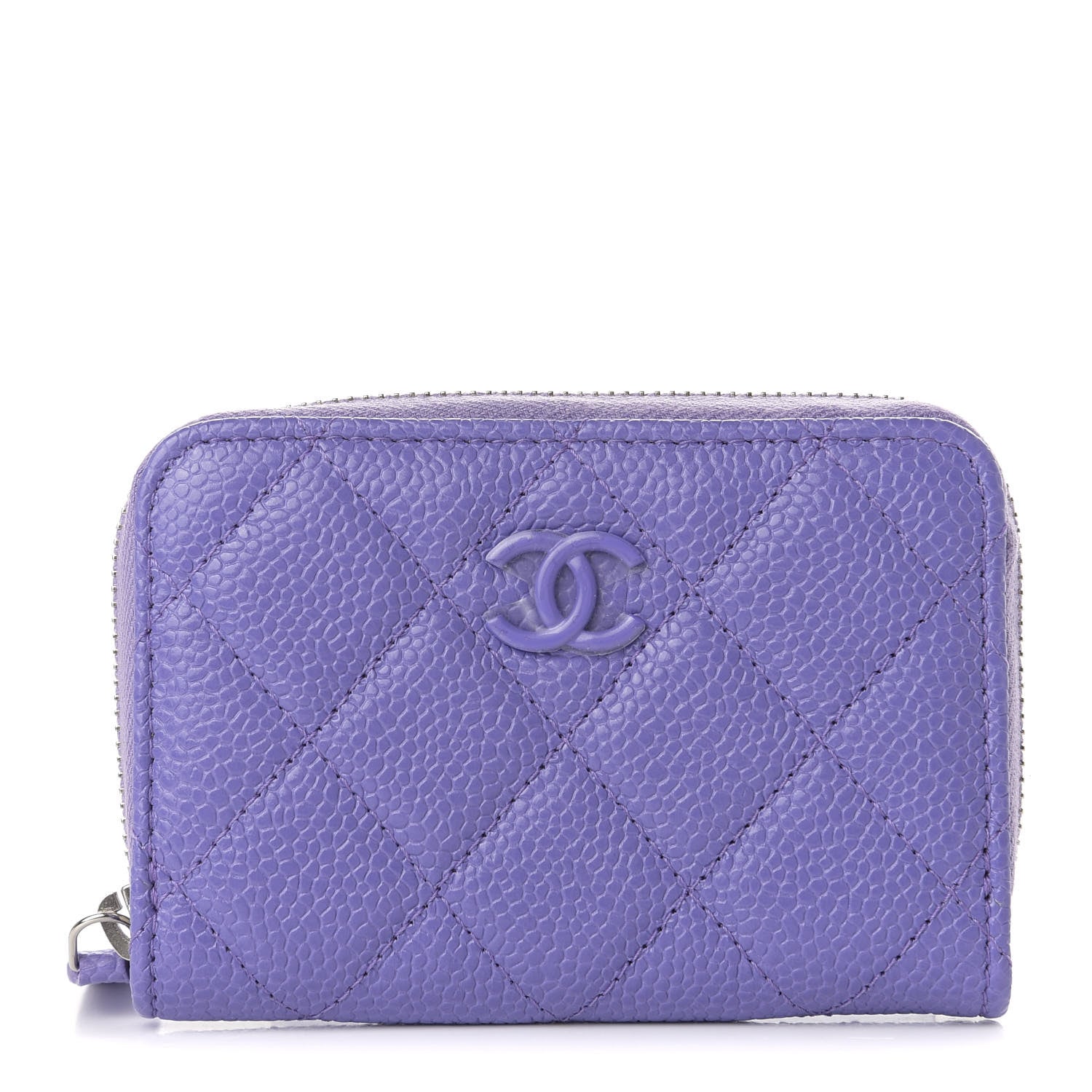 Chanel Caviar Quilted Incognito Zip Coin Purse Purple 1 of 9
