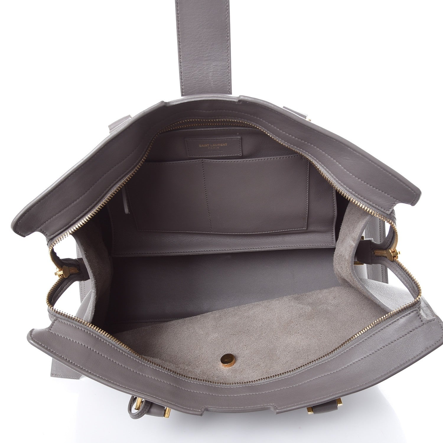 Saint Laurent Smooth Calfskin Medium Cabas Monogram Fog 5 of 14