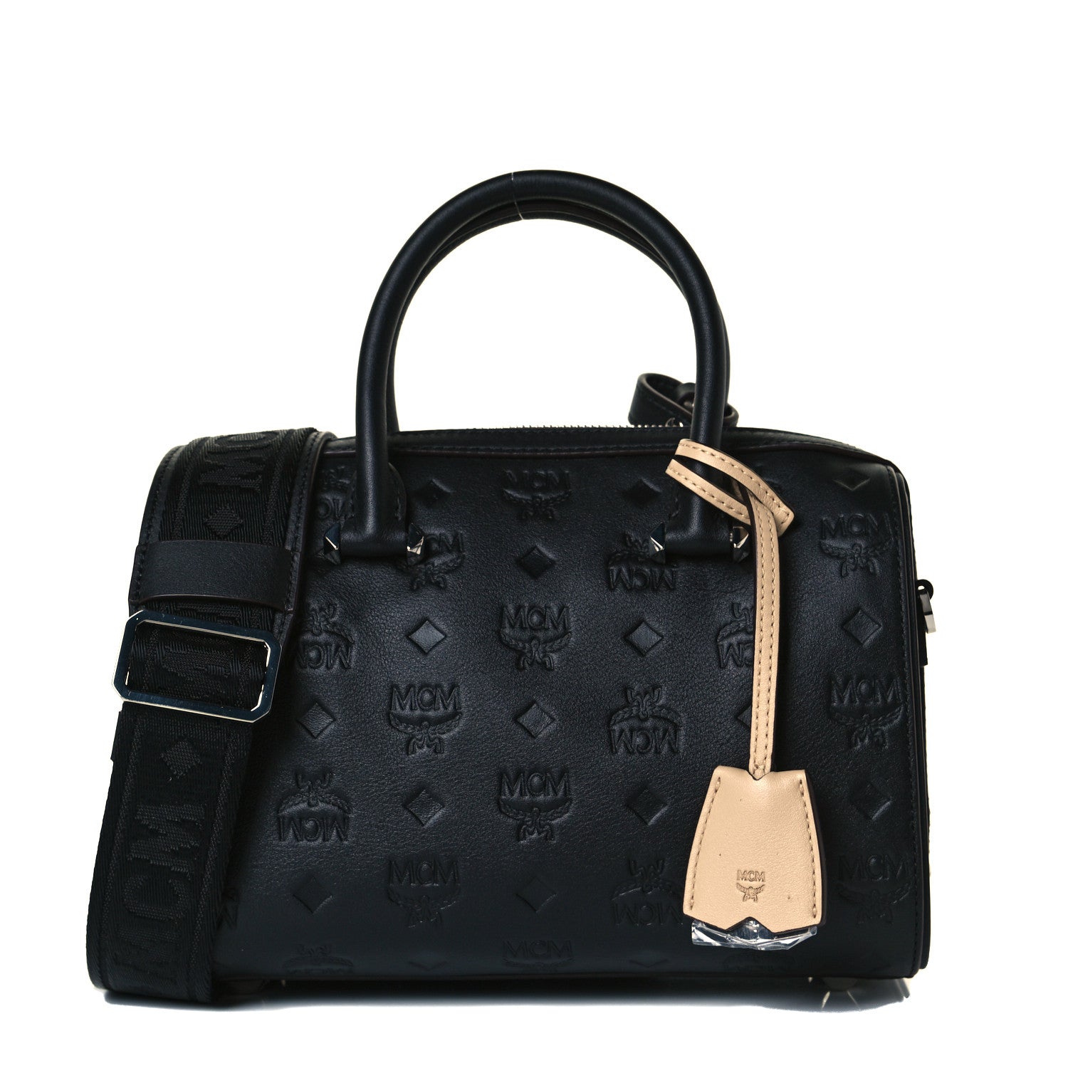 MCM Calfskin Ottomar Monogram Essential Boston Bag Black 1 of 8
