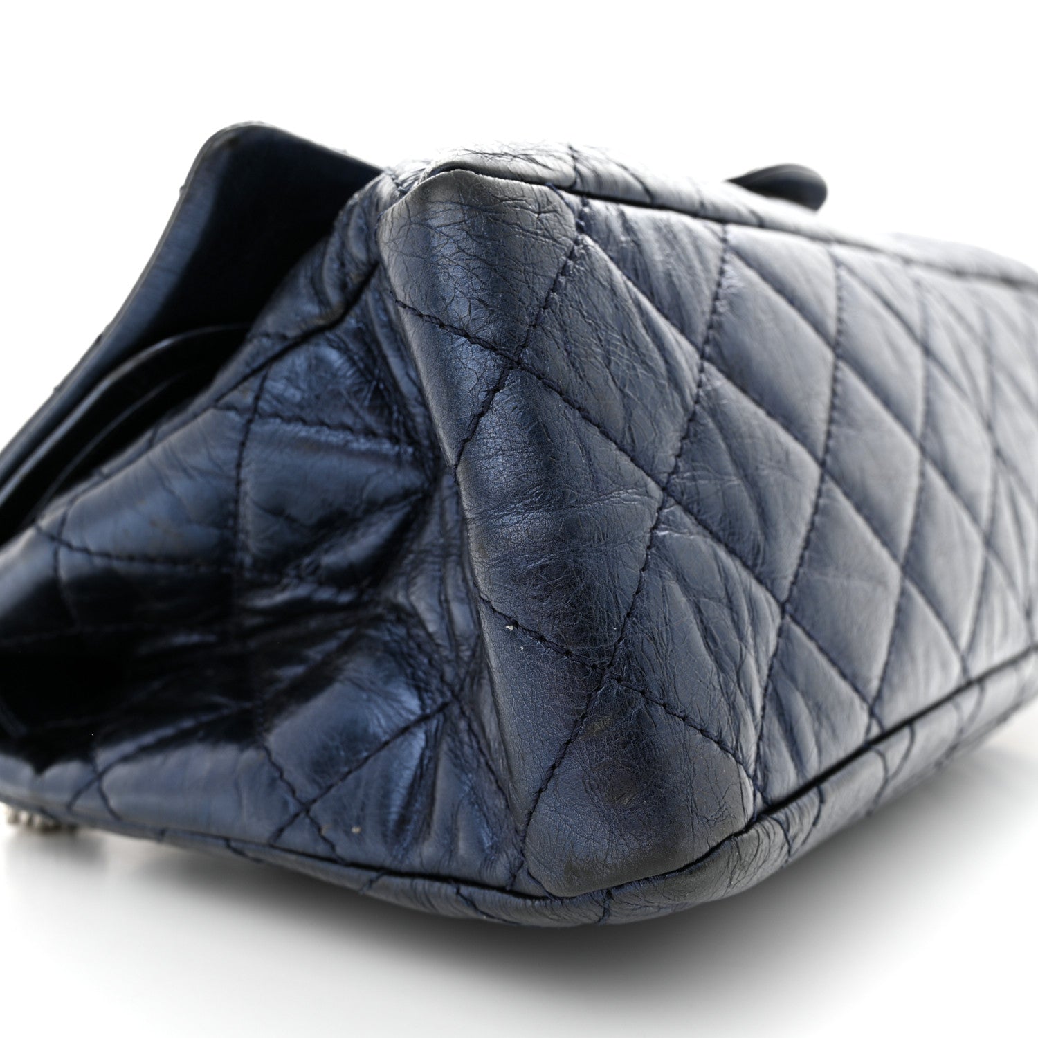 Chanel Metallic Aged Calfskin Quilted 2.55 Reissue 228 Flap Blue 9 of 13