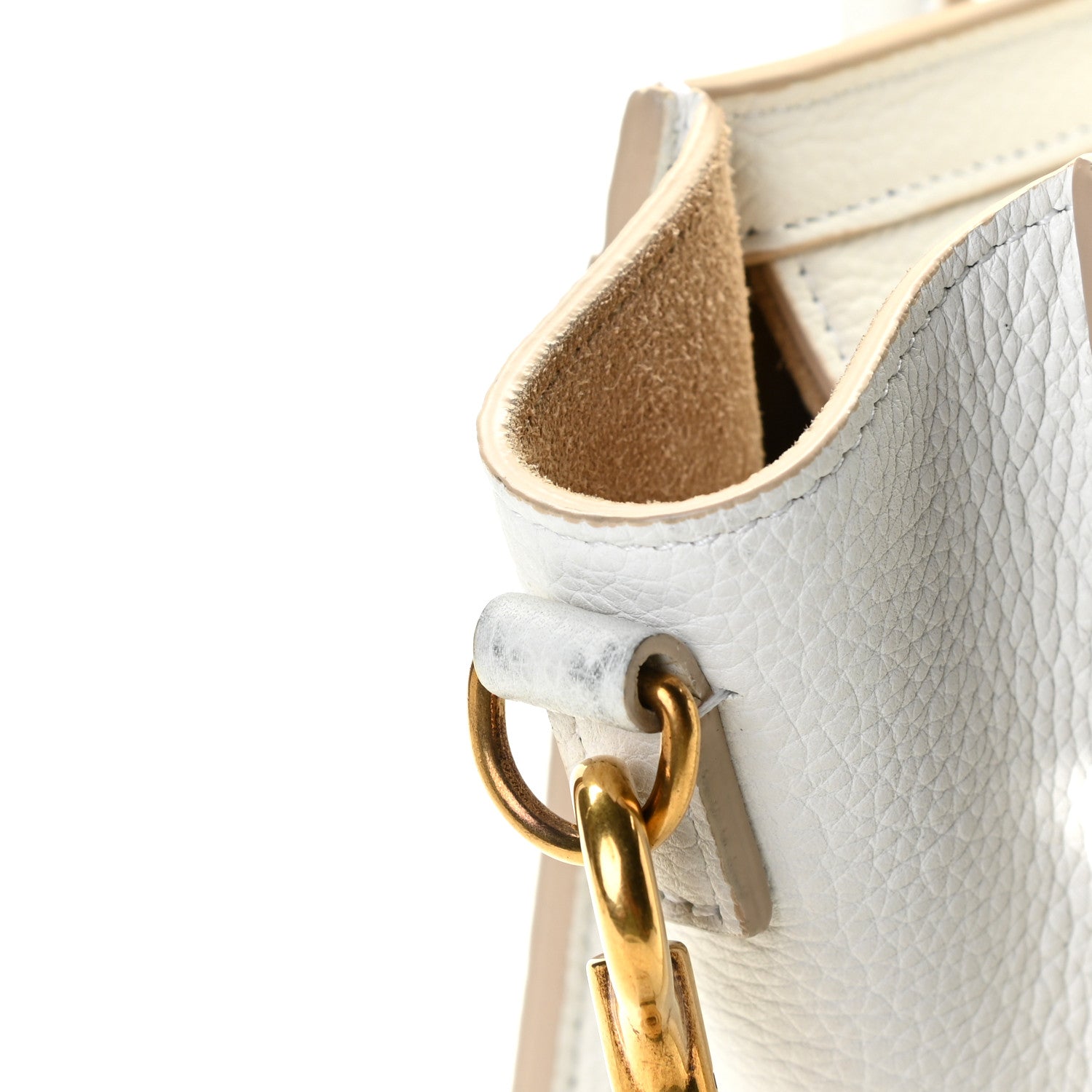 Celine Drummed Calfskin Nano Luggage Optic White 8 of 8