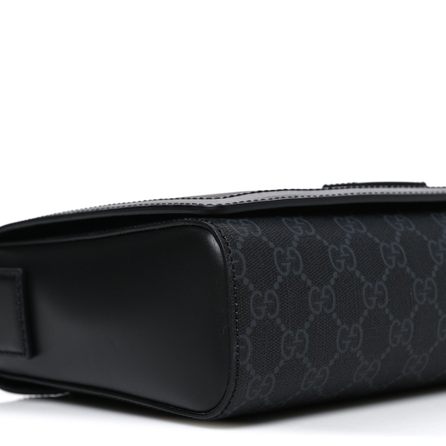Gucci GG Supreme Monogram Appia Calfskin Web Crossbody Bag Black Grey 9 of 10