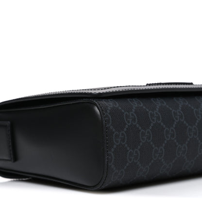 Gucci GG Supreme Monogram Appia Calfskin Web Crossbody Bag Black Grey 9 of 10