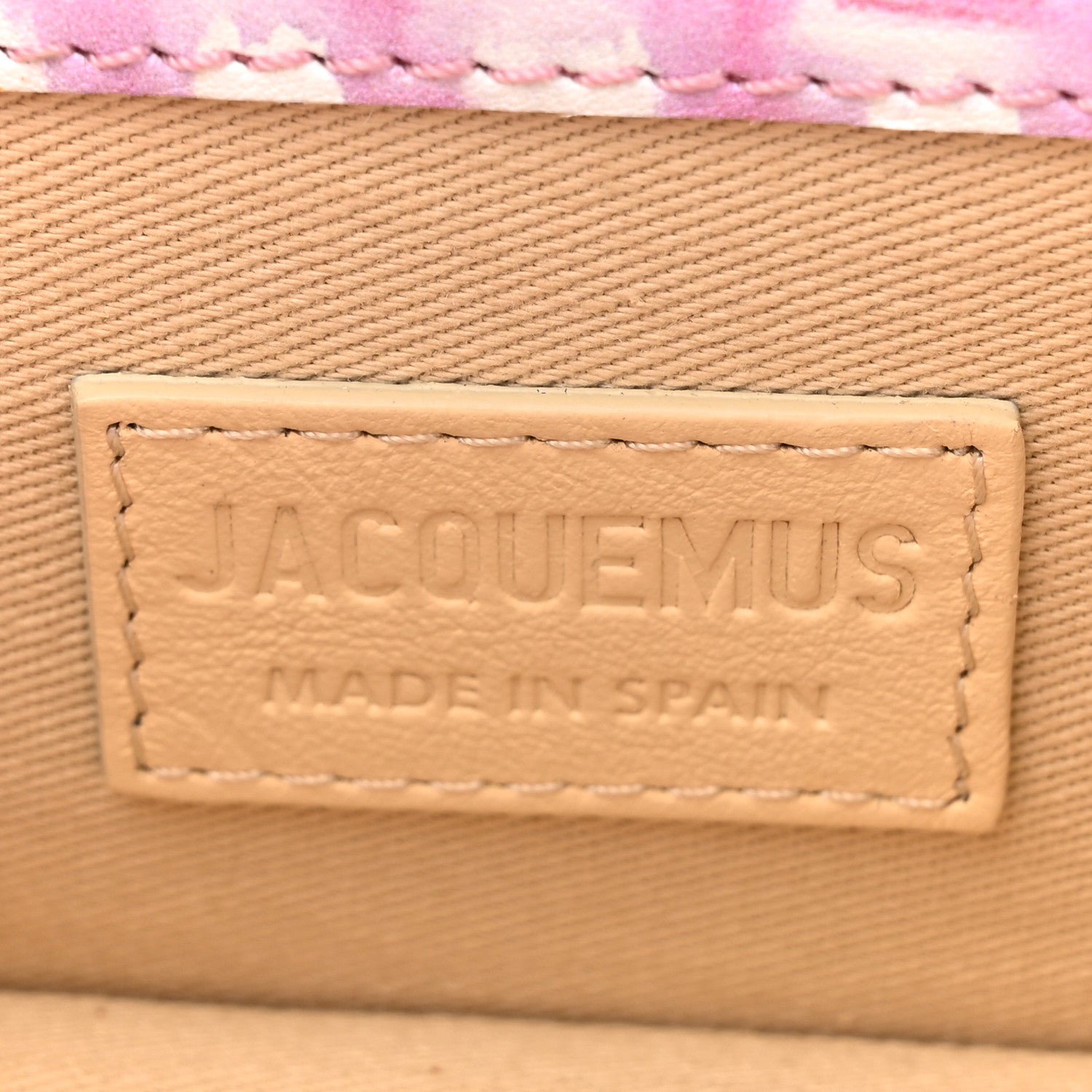 Jacquemus Smooth Calfskin Check Printed Le Chiquito Pink White 6 of 16