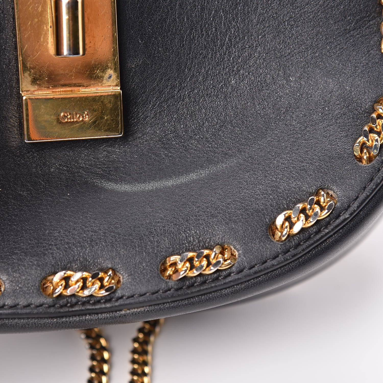 Chloe Calfskin Mini Drew Chain Shoulder Bag Black 9 of 14