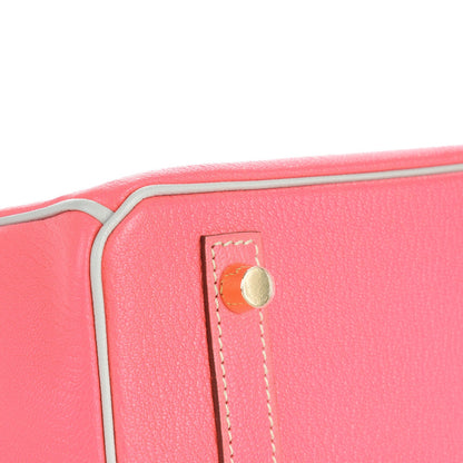 Hermes Chevre Mysore Bi-Color Horseshoe Birkin 30 Rose Lipstick Gris Perle 22 of 25