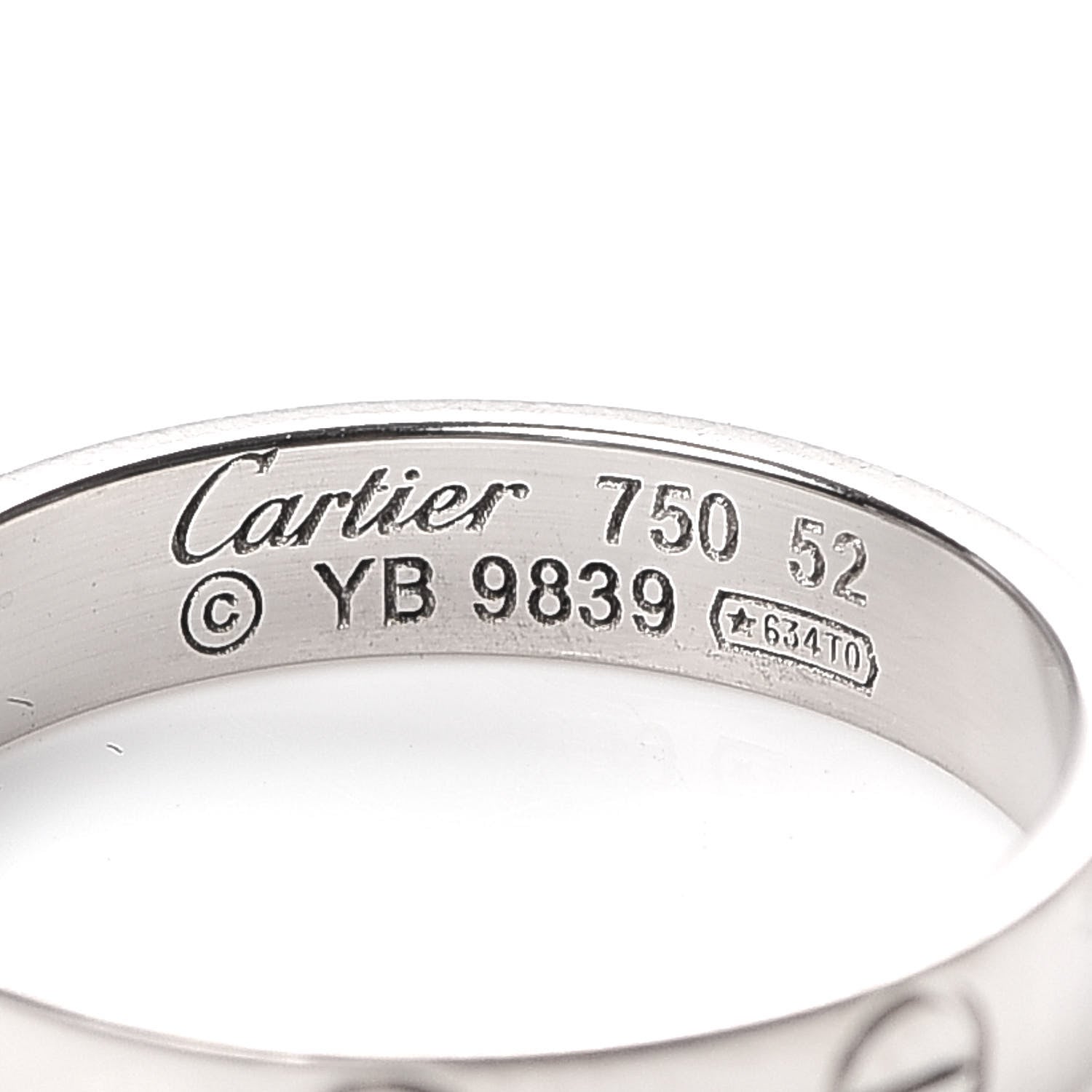 Cartier 18K White Gold 3.5mm LOVE Wedding Band Ring 52 6 4 of 5
