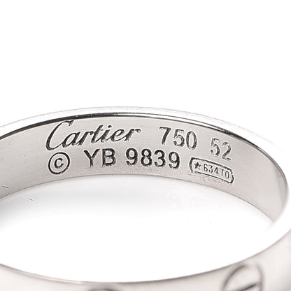 Cartier 18K White Gold 3.5mm LOVE Wedding Band Ring 52 6 4 of 5