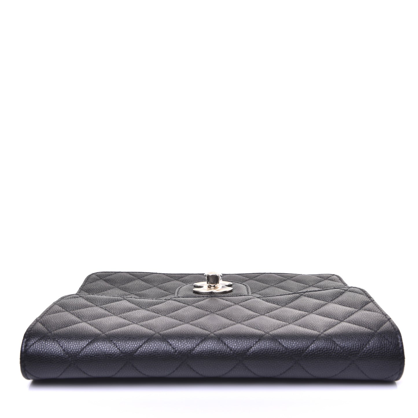 Caviar Quilted Square Flap Clutch Black
