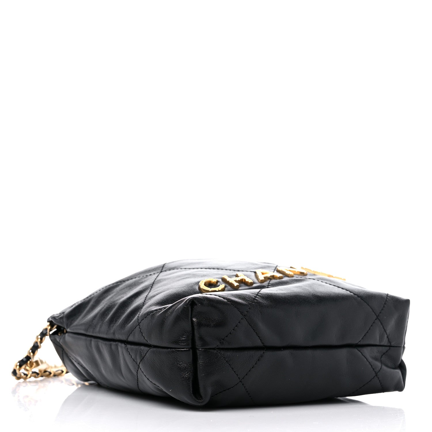 Chanel Shiny Crumpled Calfskin Quilted Pearl Mini Chanel 22 Black 4 of 10