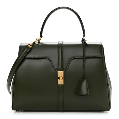 Celine Satinated Calfskin Medium 16 Top Handle Bag Khaki 1 of 17